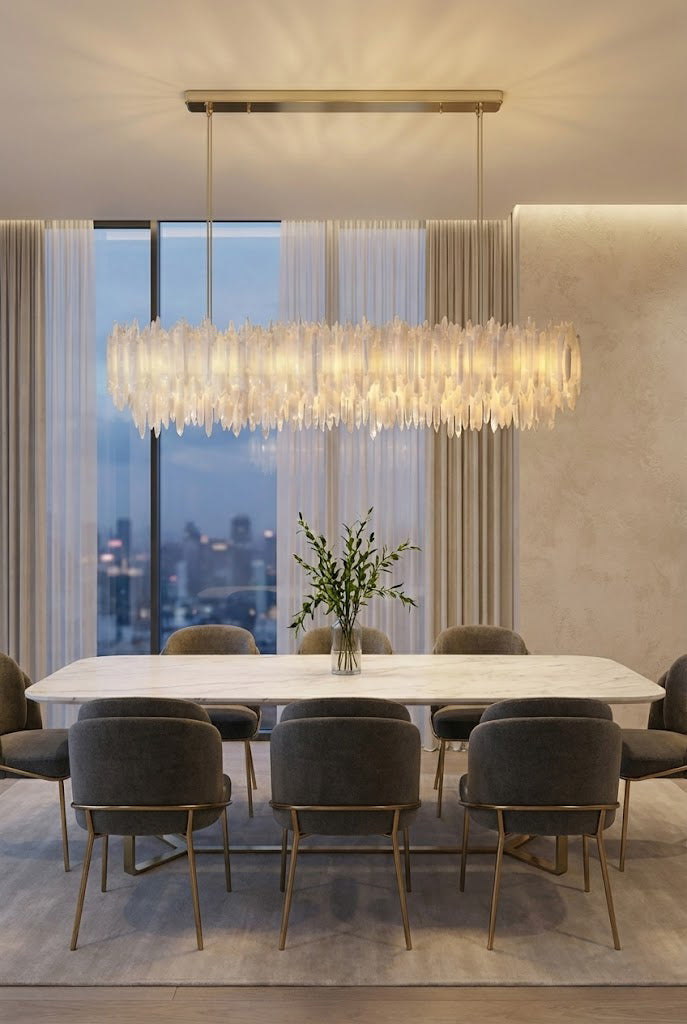Selenite Layer Rectangular Chandelier - view 8 | morylighting