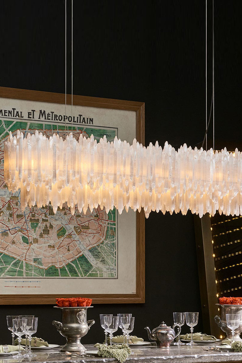 Selenite Layer Rectangular Chandelier - view 10 | morylighting