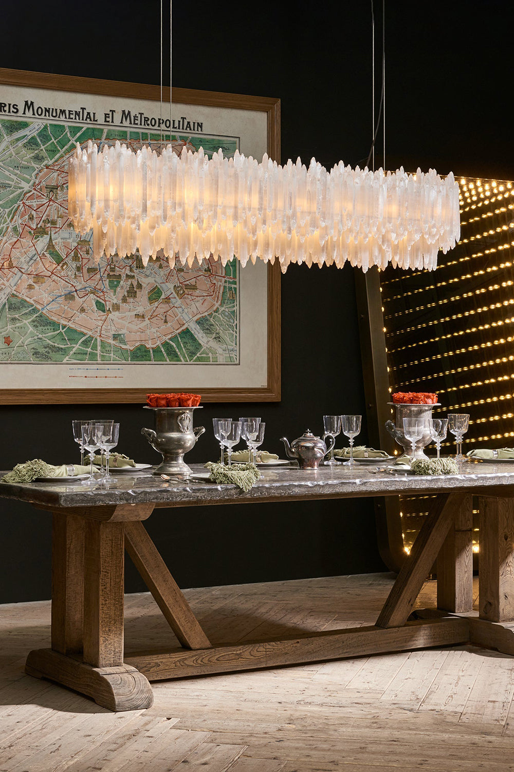 Selenite Layer Rectangular Chandelier - view 9 | morylighting