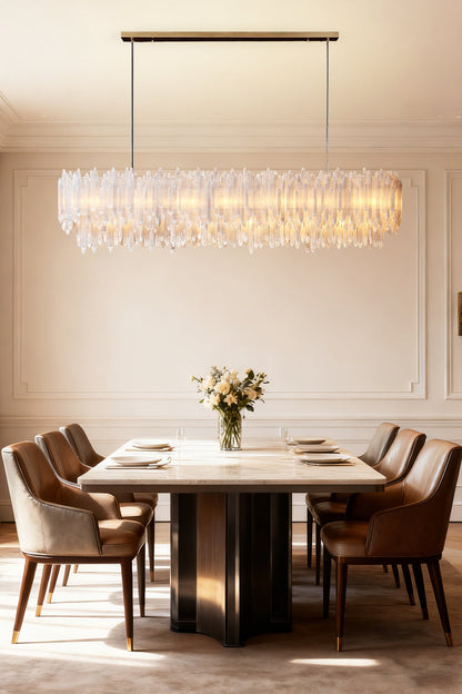 Selenite Layer Rectangular Chandelier - view 7 | morylighting