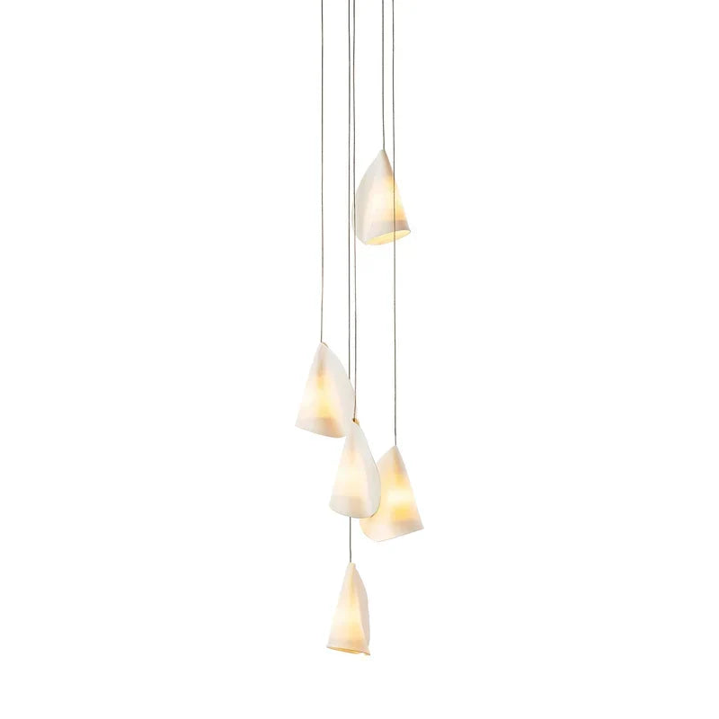 Organic Petal Translucent Bone China Pendant Light - view 26 | morylighting