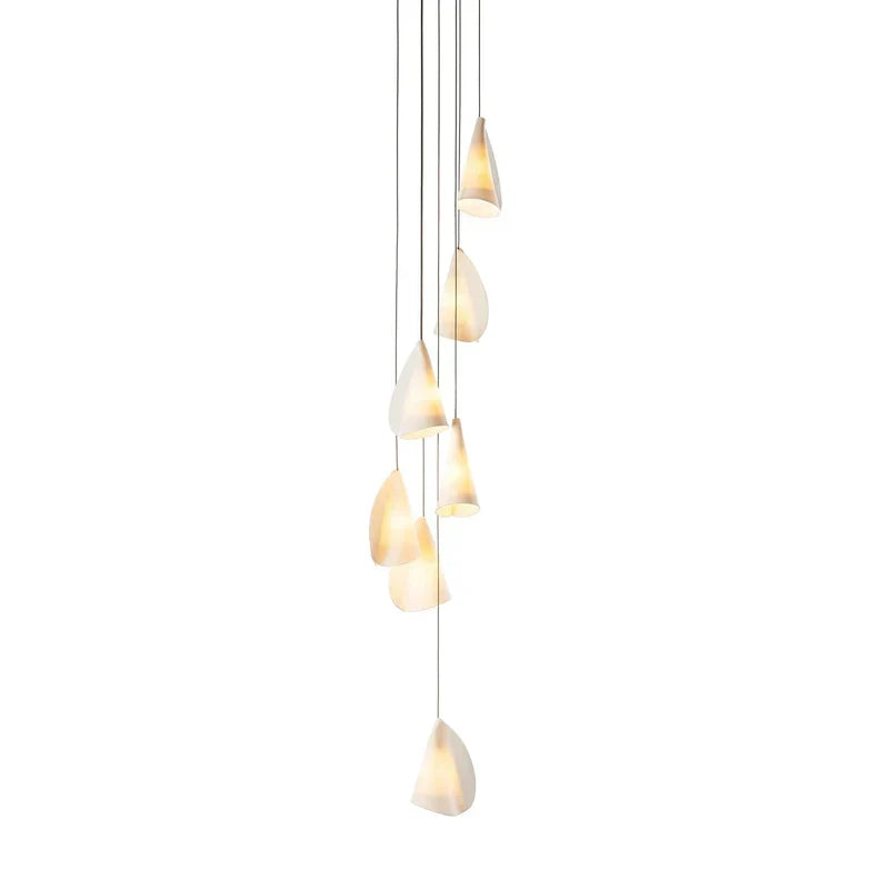 Organic Petal Translucent Bone China Pendant Light - view 27 | morylighting
