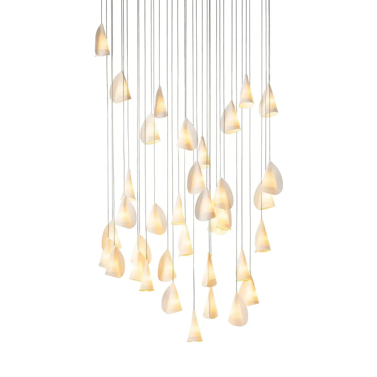Organic Petal Translucent Bone China Pendant Light - view 34 | morylighting