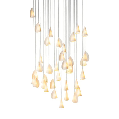 Organic Petal Translucent Bone China Pendant Light - view 34 | morylighting