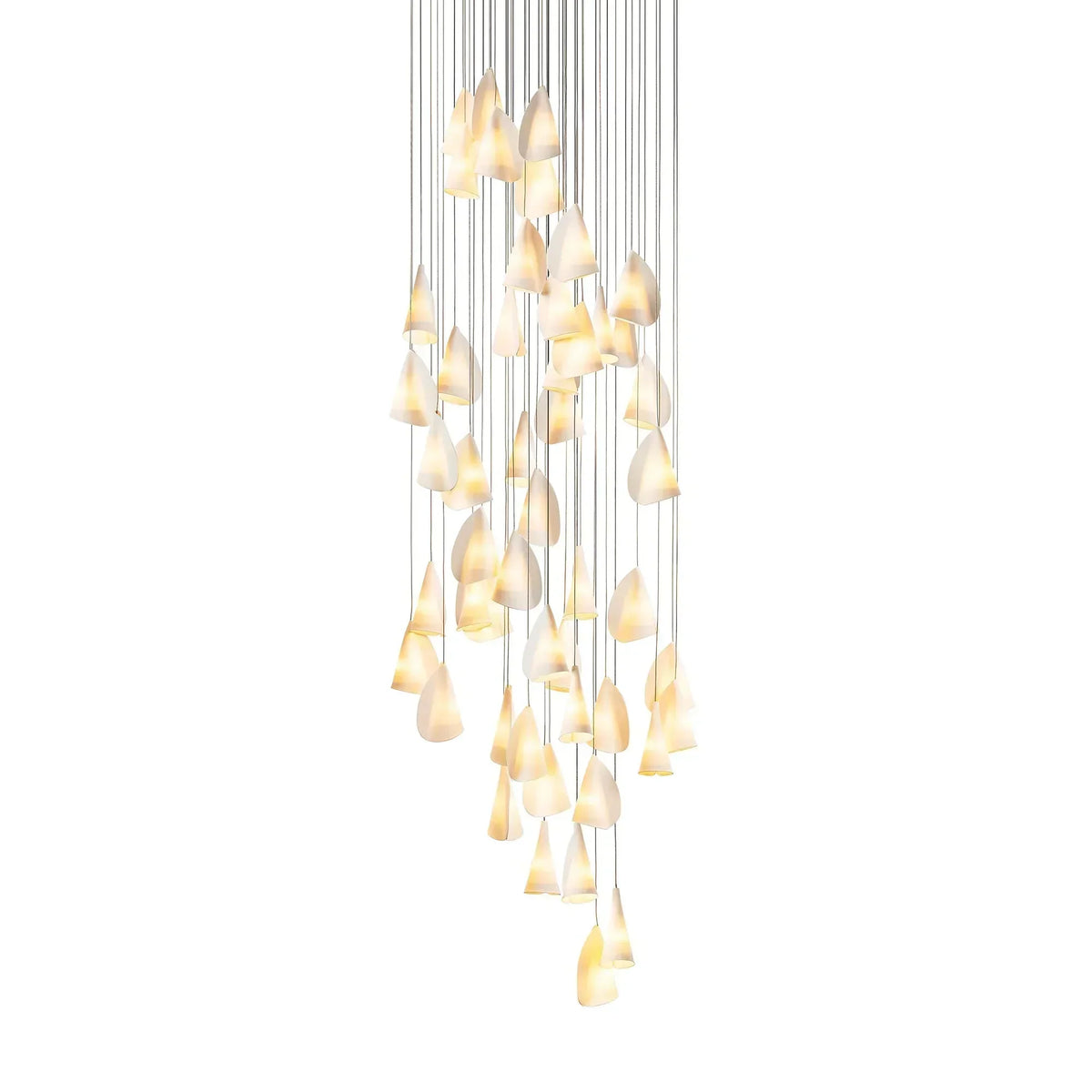 Organic Petal Translucent Bone China Pendant Light - view 36 | morylighting
