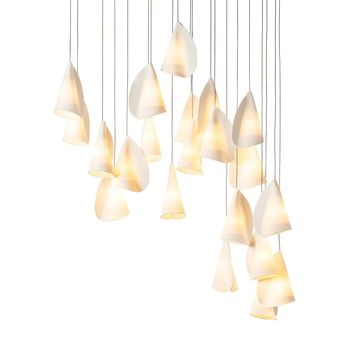 Organic Petal Translucent Bone China Pendant Light - view 32 | morylighting