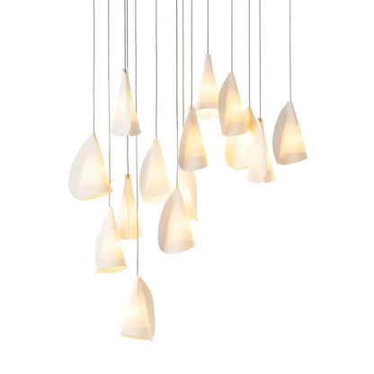 Organic Petal Translucent Bone China Pendant Light - view 31 | morylighting