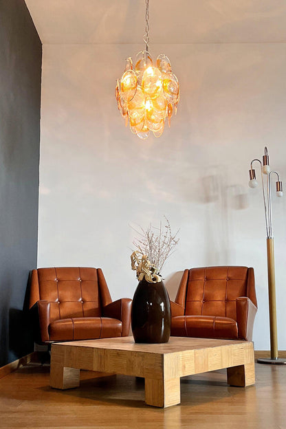Shell-Shaped Glass Chandelier - view 2 | morylighting