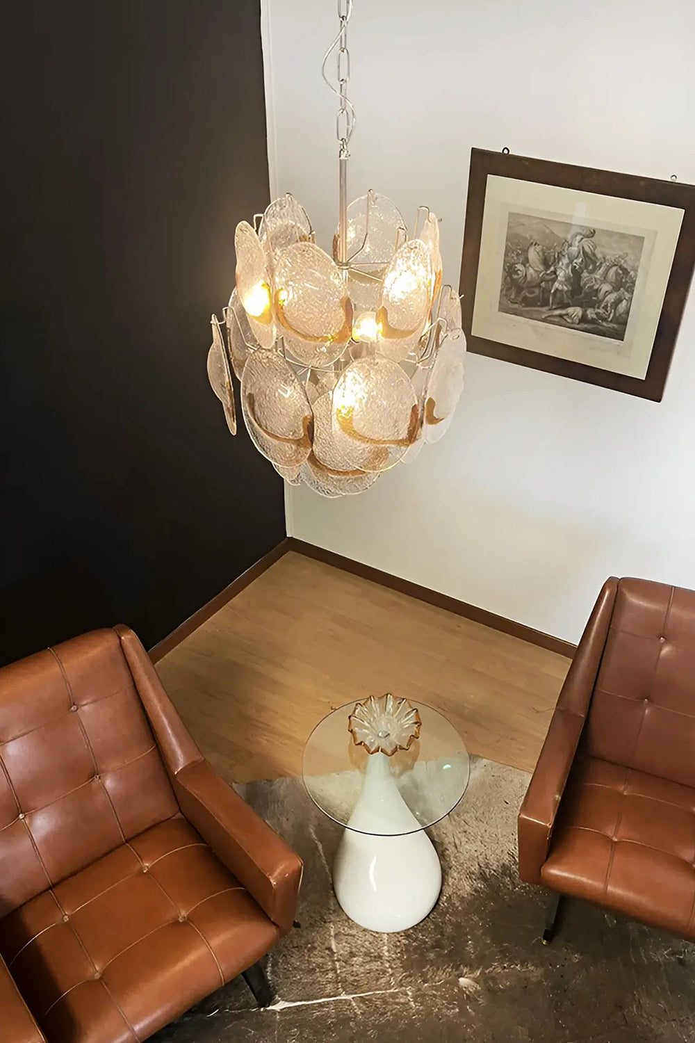 Shell-Shaped Glass Chandelier - view 7 | morylighting