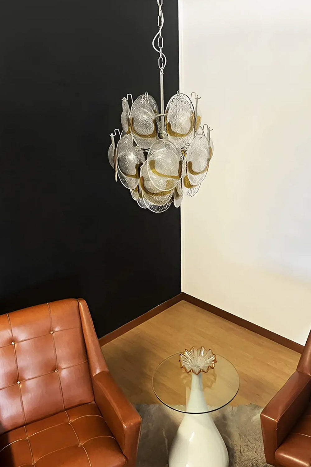 Shell-Shaped Glass Chandelier - view 6 | morylighting
