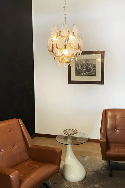 Shell-Shaped Glass Chandelier - view 4 | morylighting