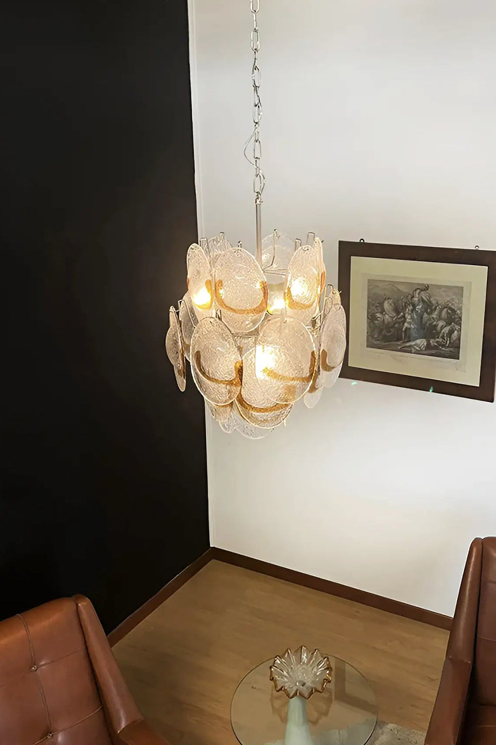 Shell-Shaped Glass Chandelier - view 3 | morylighting