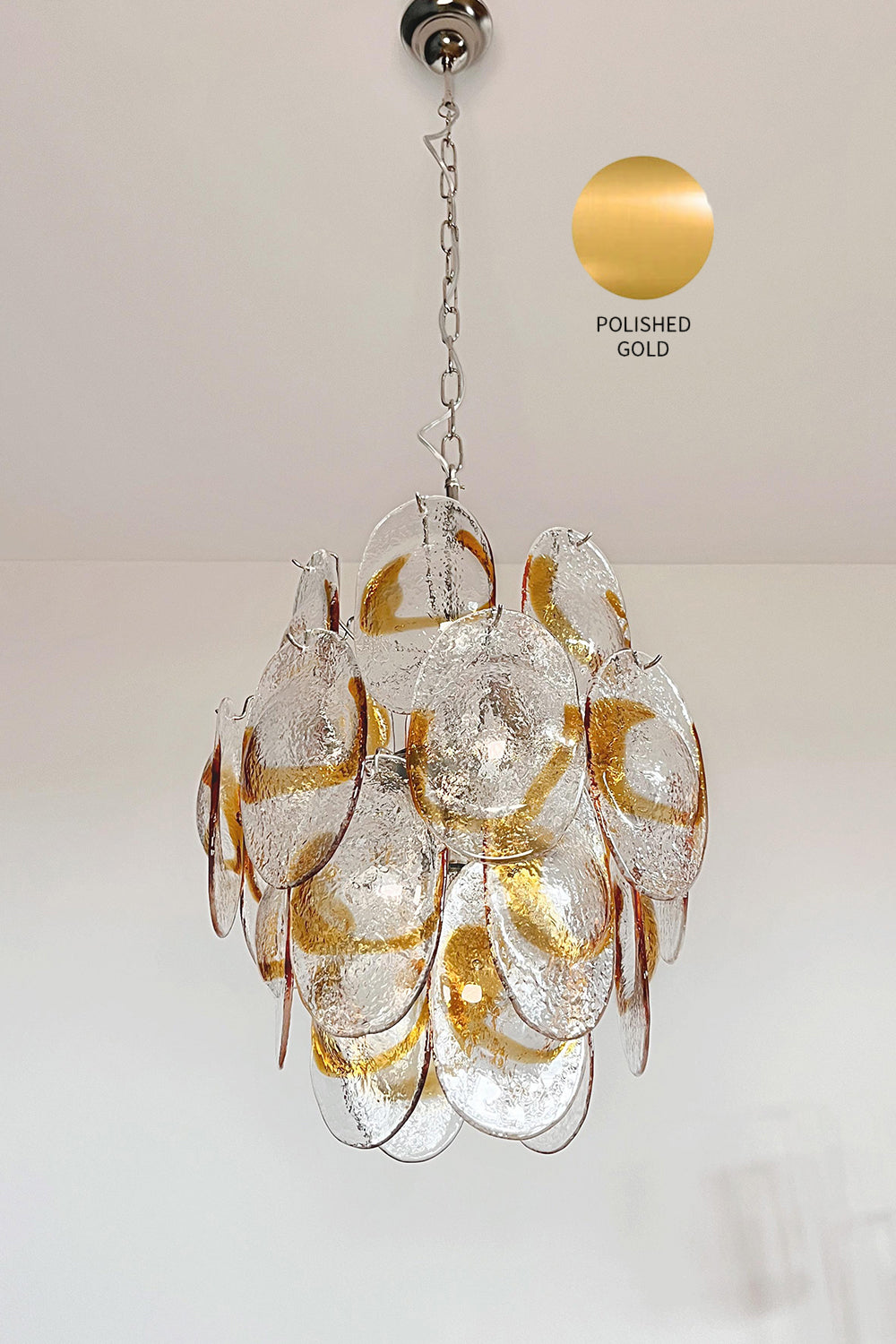 Shell-Shaped Glass Chandelier - view 23 | morylighting
