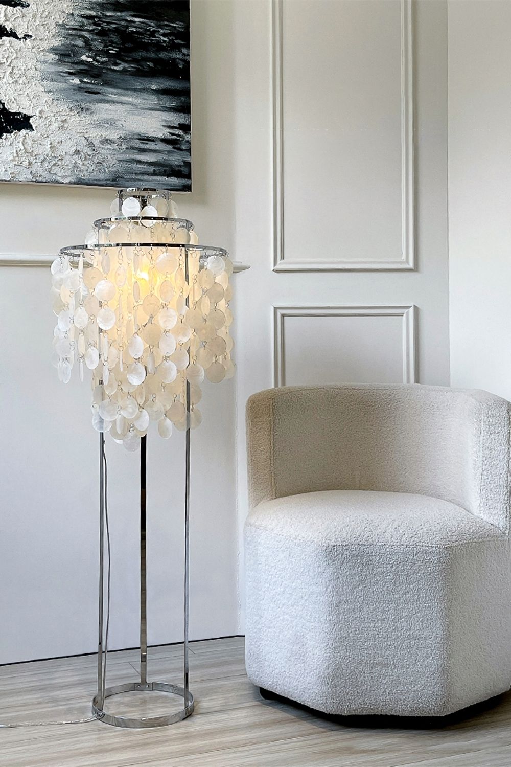 Vintage Shell Floor Lamp - view 4 | morylighting