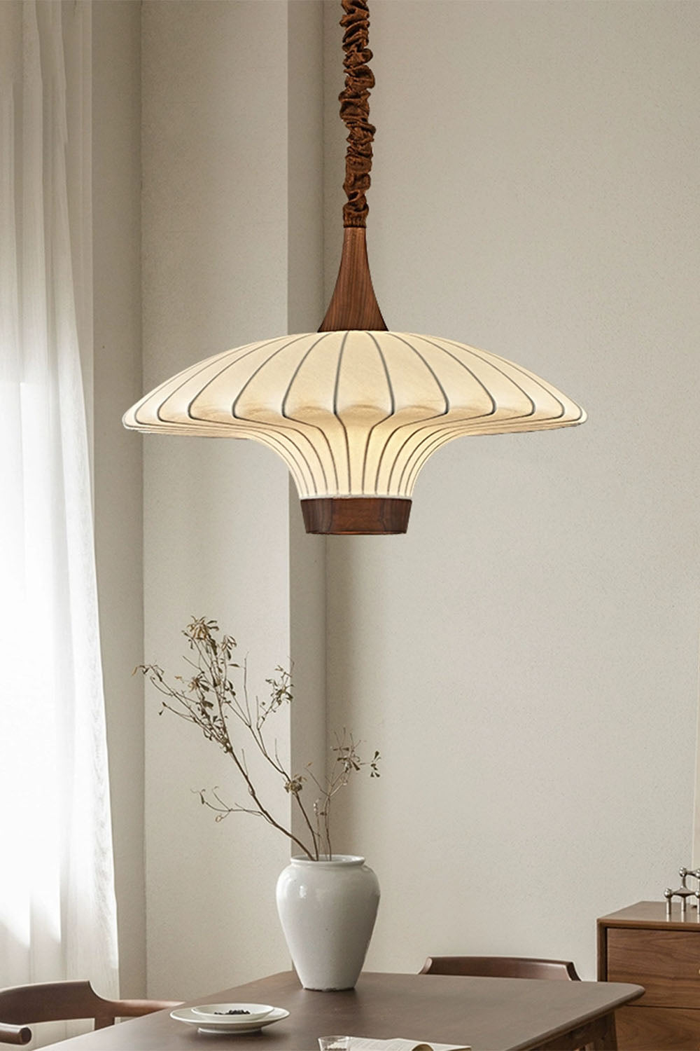 Silk Solid Wood Pendant Lamp - view 8 | morylighting