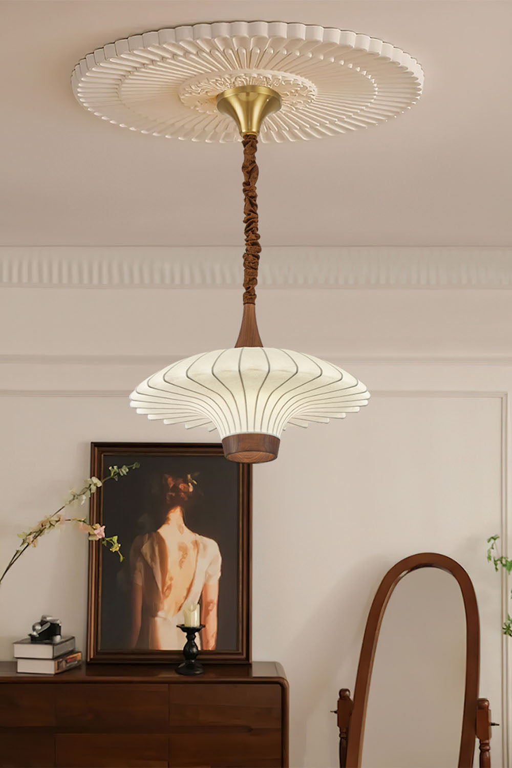 Silk Solid Wood Pendant Lamp - view 11 | morylighting