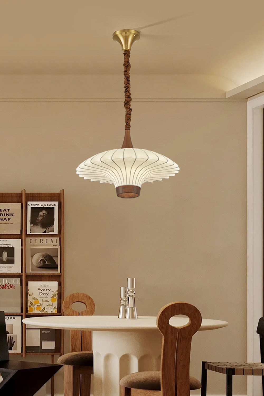 Silk Solid Wood Pendant Lamp - view 3 | morylighting