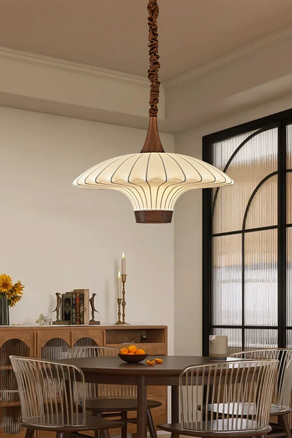 Silk Solid Wood Pendant Lamp - view 4 | morylighting