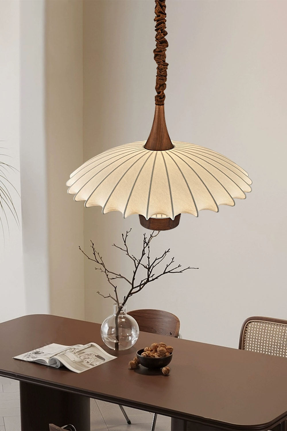 Silk Solid Wood Pendant Lamp - view 6 | morylighting