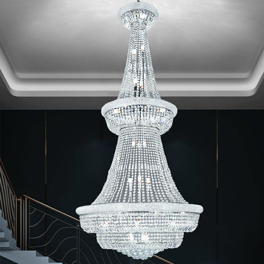 Morylighting Grand Radiance Round Crystal Chandelier - formal American dining room