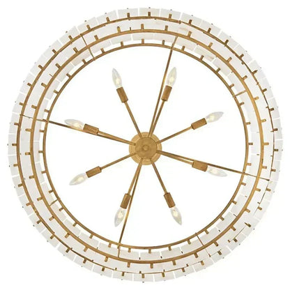 Simona Alabaster Drum 2-Tier Chandelier