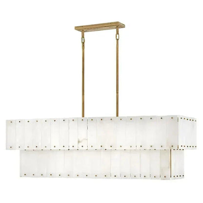 Simona Alabaster Linear 2-Tier Chandelier