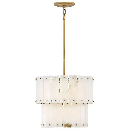 Simona Alabaster Round 2-Tier Chandelier 17.5"D 24"D
