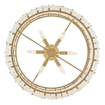 Simona Alabaster Round 2-Tier Chandelier 17.5"D 24"D