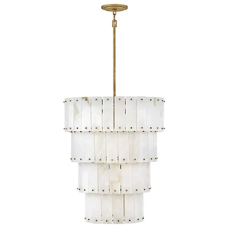 Simona Alabaster Round 4-Tier Chandelier