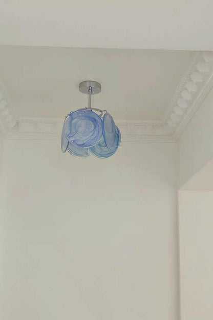 Single-tier Vistosi Style Glass Disc Ceiling Light - view 5 | morylighting