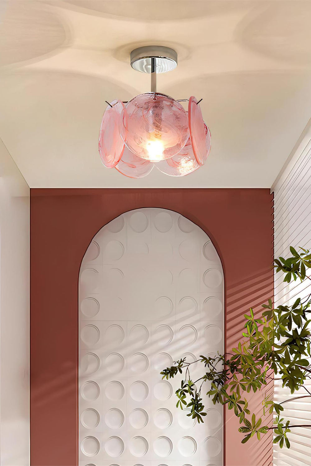 Single-tier Vistosi Style Glass Disc Ceiling Light - view 2 | morylighting