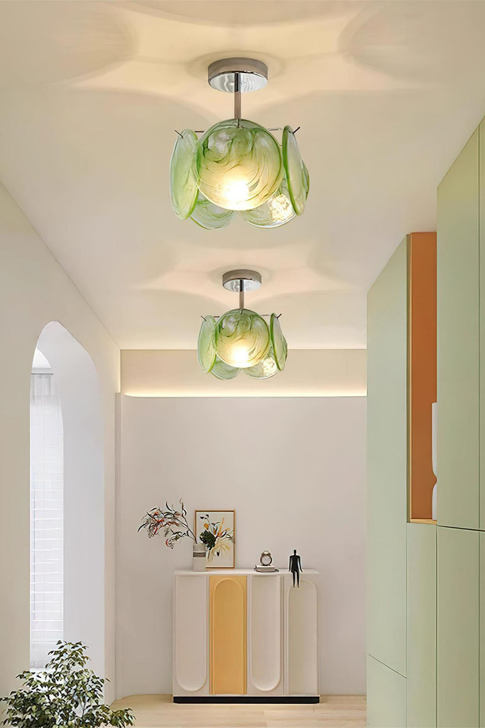 Single-tier Vistosi Style Glass Disc Ceiling Light - view 6 | morylighting