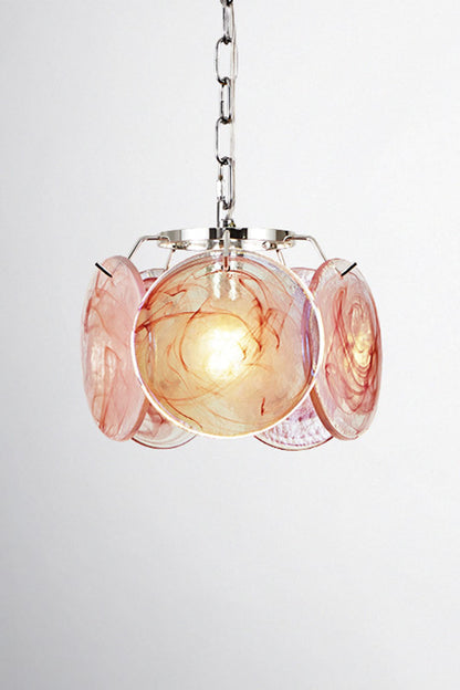 Single-tier Vistosi Style Glass Disc Pendant Light - view 2 | morylighting