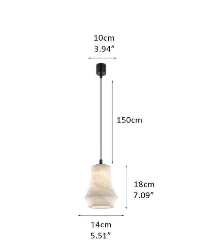 Alabaster Ceiling Pendant Lamp in black metal plate for dining room, living room, bedroom