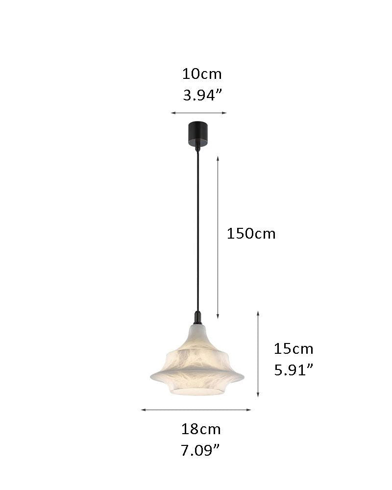 Alabaster Ceiling Pendant Lamp in black metal plate for dining room, living room, bedroom