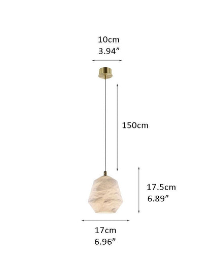 Alabaster Ceiling Pendant Lamp in black metal plate for dining room, living room, bedroom