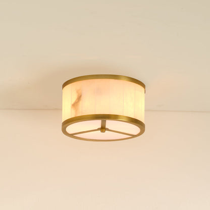 Morylighting Alabaster Aura Small Flush Mount - American transitional hallway