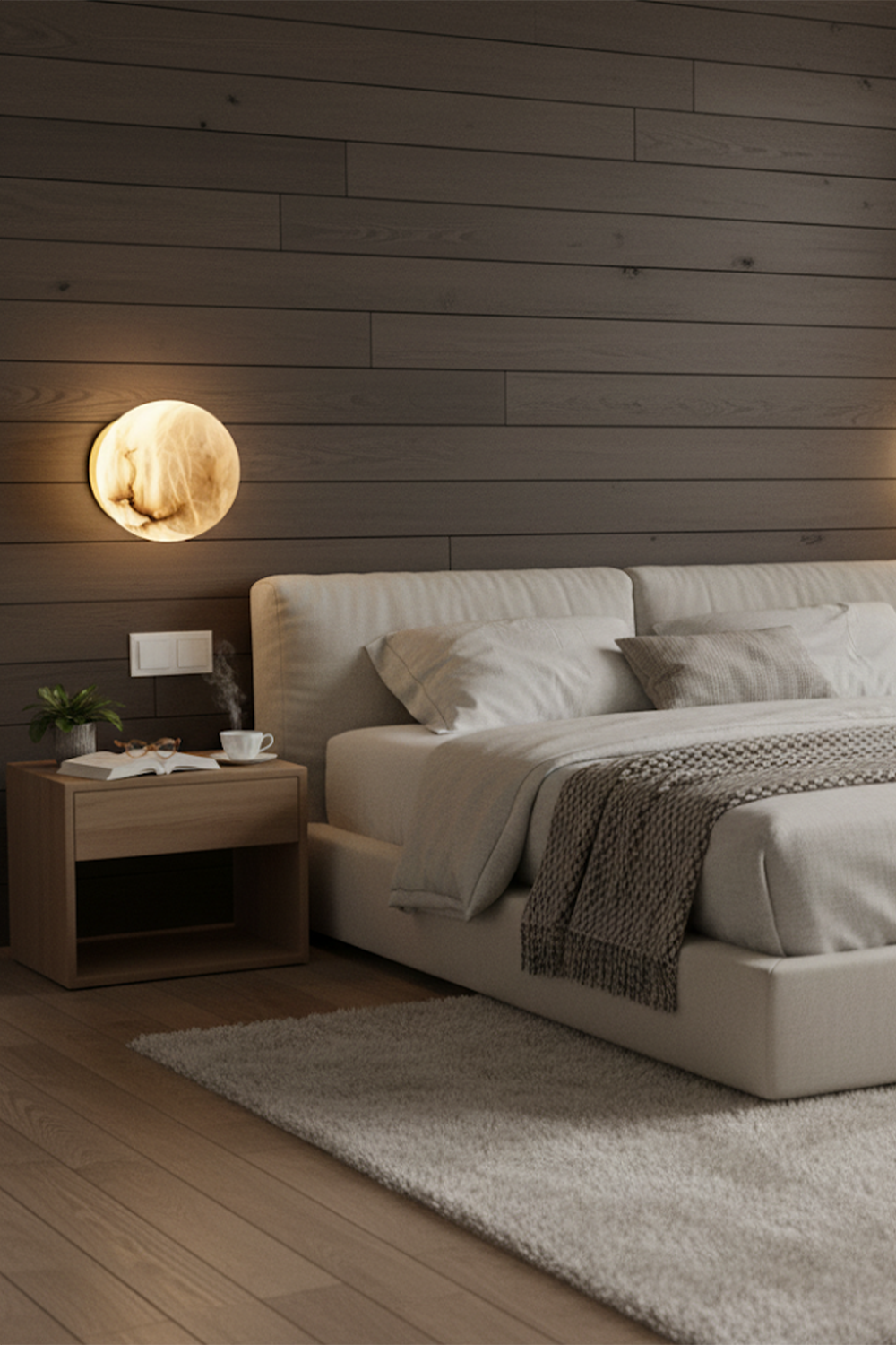 Snow-Vein Stone Globe Wall Lamp - view 9 | morylighting