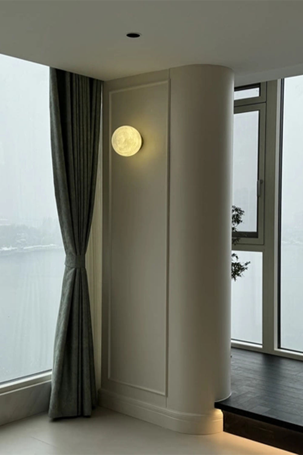 Snow-Vein Stone Globe Wall Lamp - view 11 | morylighting