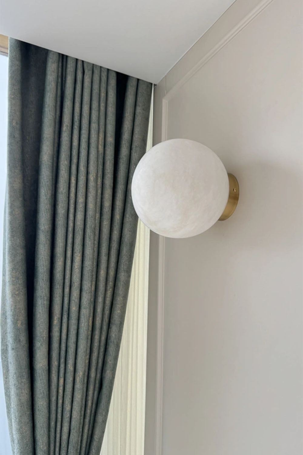 Snow-Vein Stone Globe Wall Lamp - view 13 | morylighting