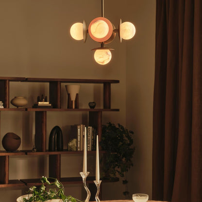 Snowflake Alabaster Orb Chandelier