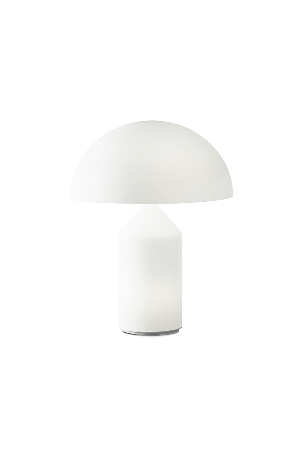 Solene Domed Glass Table Lamp | White Frosted Glass | Full product view isolated on a pure white background showcasing its minimalist mushroom-shaped silhouette | vexa lamps