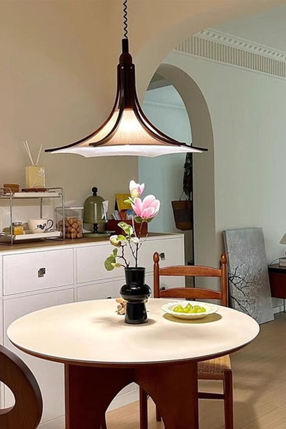 Solid Wood Vintage Trumpet Pendant Lamp - view 12 | morylighting