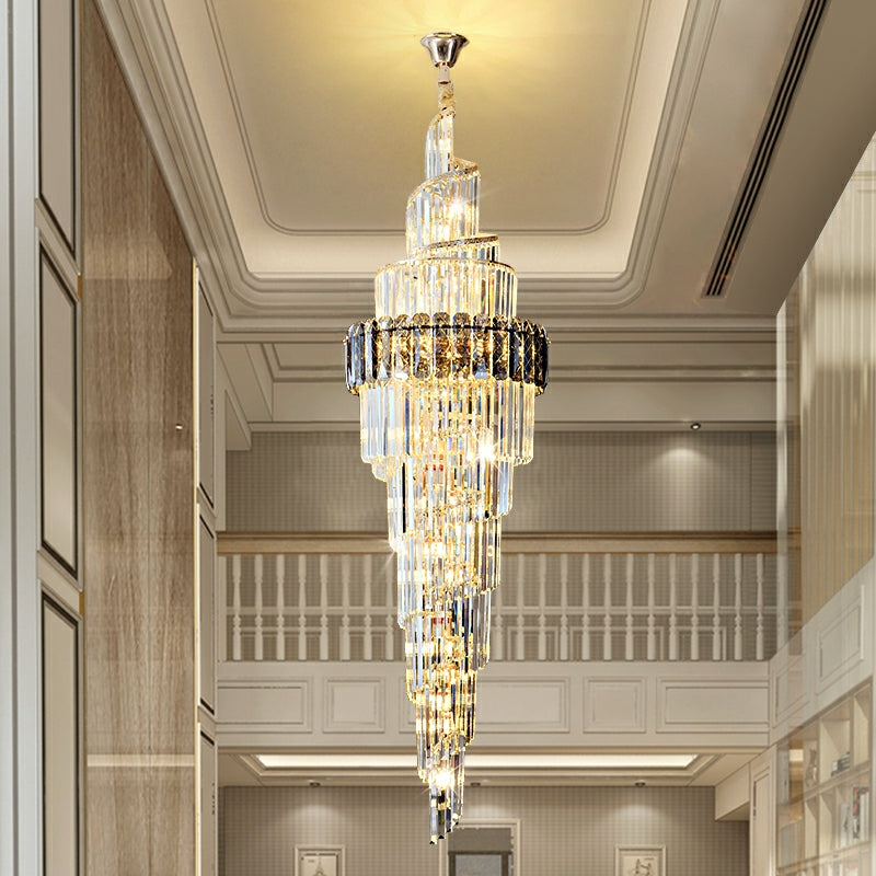 Morylighting Grand Spiral K9 Crystal Chandelier - grand American estate foyer