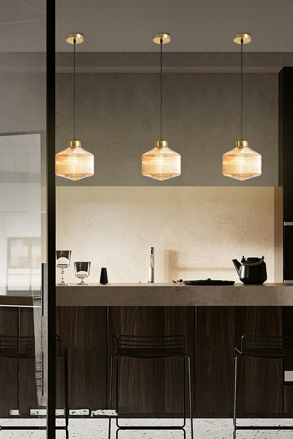 Spiral Faceted Glass Pendant Light - view 4 | morylighting