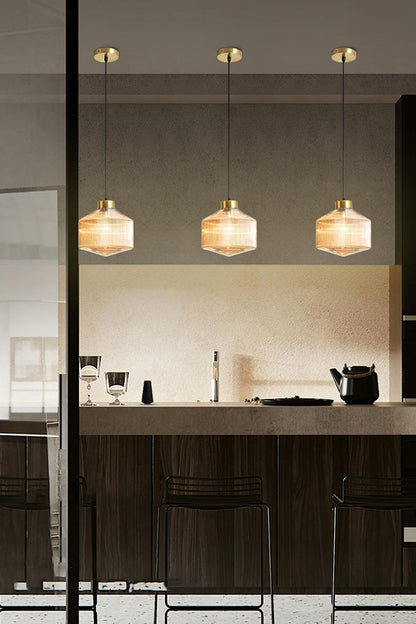 Spiral Faceted Glass Pendant Light - view 4 | morylighting