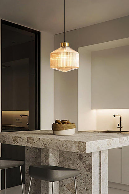 Spiral Faceted Glass Pendant Light - view 3 | morylighting
