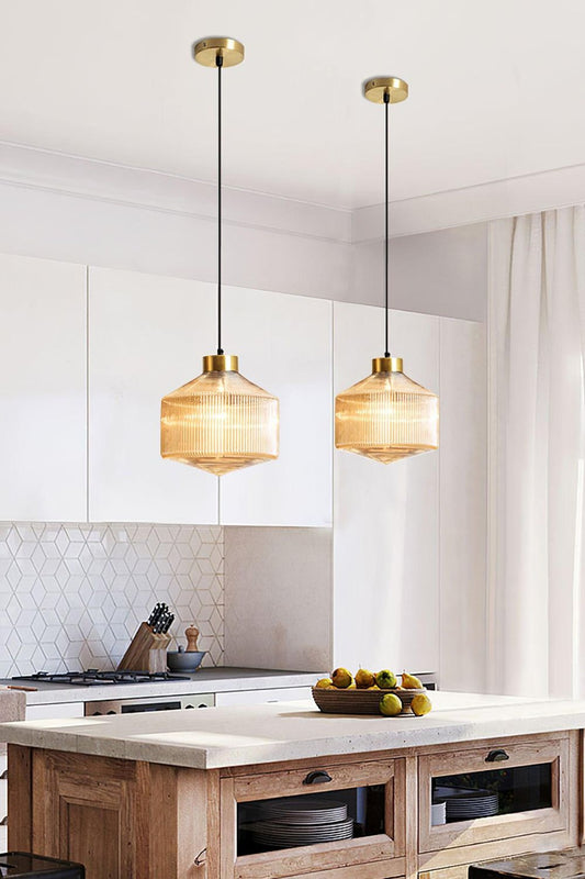 Spiral Faceted Glass Pendant Light - view 2 | morylighting