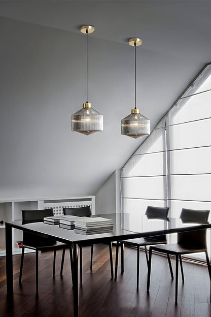 Spiral Faceted Glass Pendant Light - view 6 | morylighting
