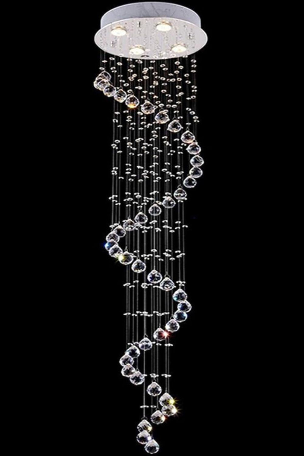 Spiral Raindrop Crystal Chandelier - morylighting